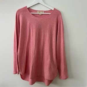 Michael Kors Women's Pink Long Sleeve Knit Top Lightweight Fair Condition Torn